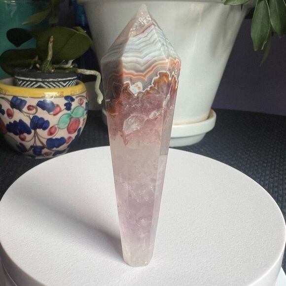 Amethyst Crazy Lace Crystal Wand (#11) - Picture 5 of 9